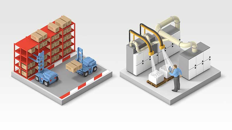 isometrische 3D Illustration von Industrieprozessen.